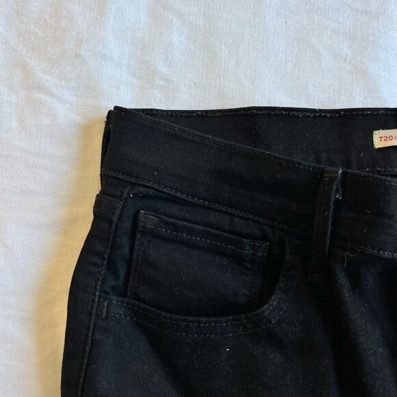 Levis Womens Pants 720 High Rise Super Skinny Black Jeans Size 30 - Picture 4 of 8